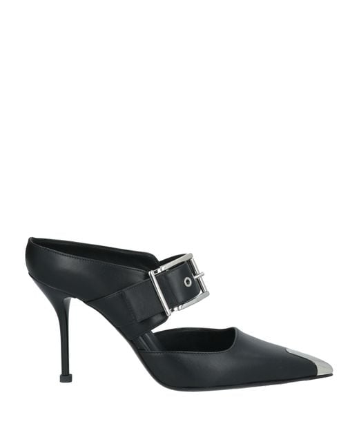 McQueen Black Mules & Clogs