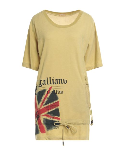 John Galliano Yellow Acid Mini Dress Polyester, Cotton