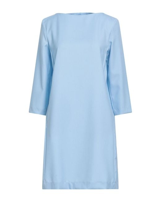 Liviana Conti Blue Light Mini Dress Virgin Wool
