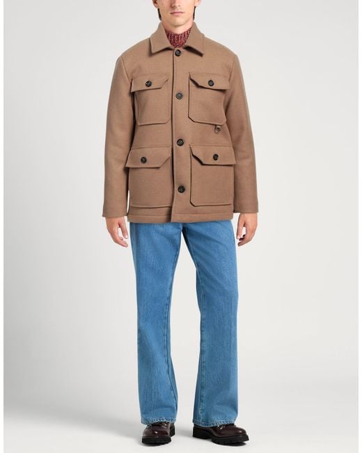 Paolo Pecora Brown Coat for men