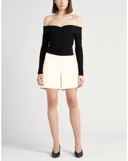 Moncler Natural Ivory Shorts & Bermuda Shorts Cotton, Elastane