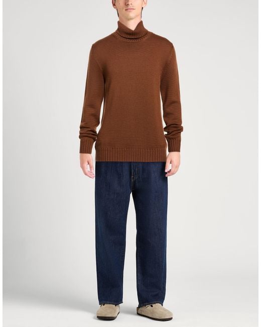 Alpha Studio Brown Turtlenecks for men
