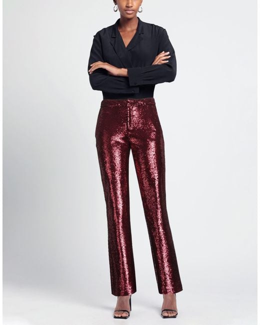Nude Red Pants Polyester