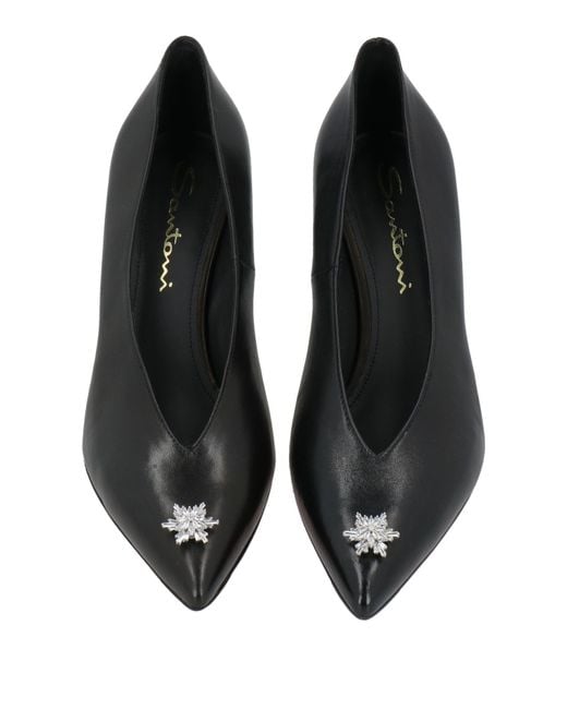 Santoni Black Pumps Leather