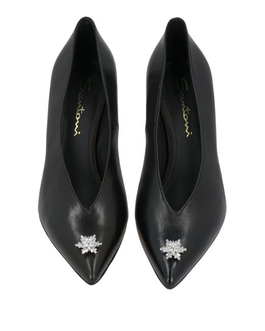 Santoni Black Pumps Leather