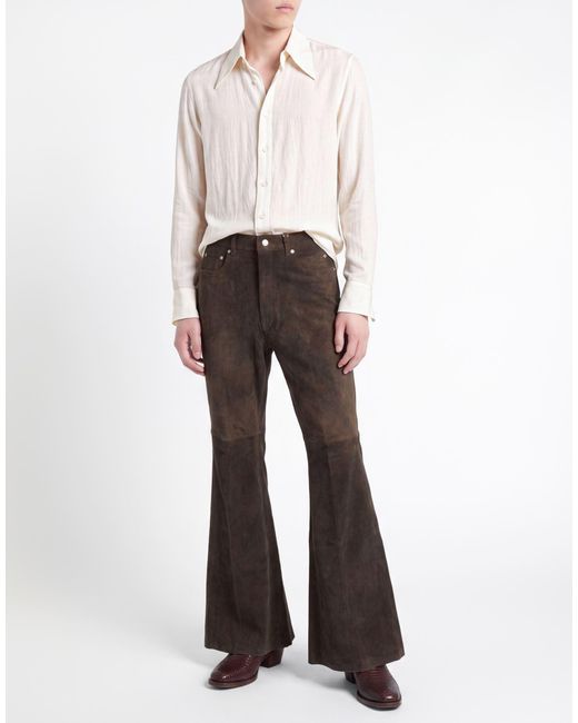 Rick Owens Gray Dark Pants Calfskin for men