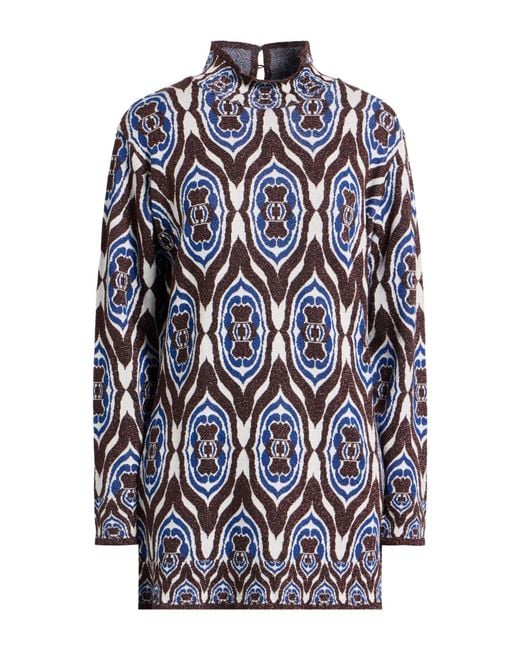 Clips Blue Mini Dress Viscose, Polyamide, Polyester