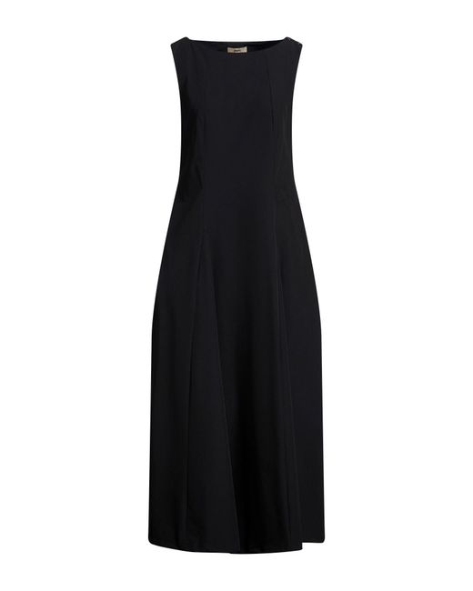 Herno Black Maxi Dress Polyester, Elastane
