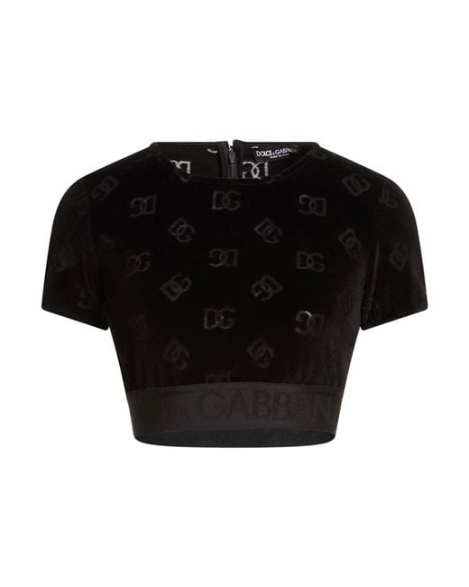 Dolce & Gabbana Black Top Cotton, Polyester, Polyamide, Elastane