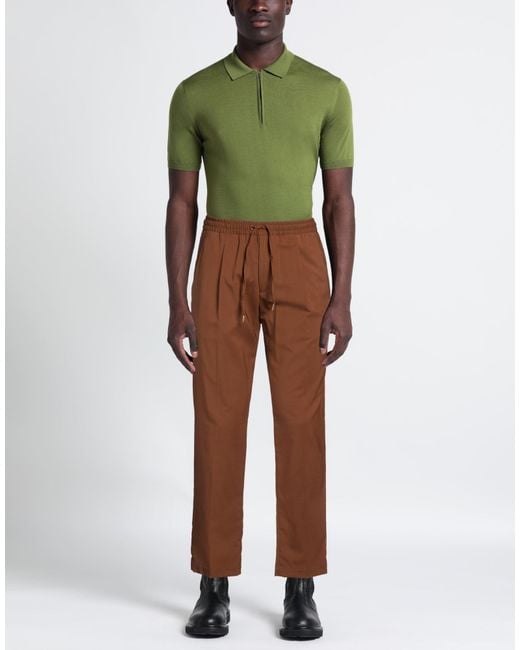 Briglia 1949 Brown Pants Virgin Wool, Polyester, Elastane for men
