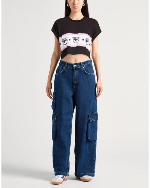 Chiara Ferragni Black T-Shirt Cotton