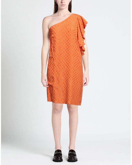 L'Autre Chose Orange Midi Dress