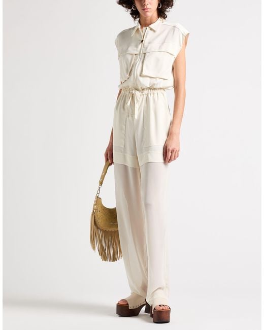 Pinko White Ivory Jumpsuit Polyester