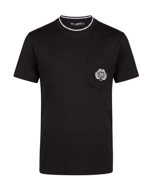 Dolce & Gabbana Black T-Shirt Cotton, Polyester for men