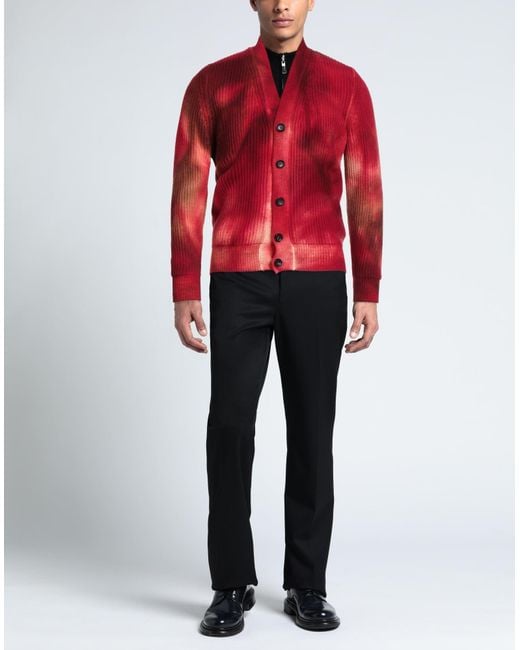 +39 Masq Red Cardigan Wool, Polyamide for men