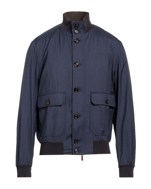 Moorer Blue Jacket Virgin Wool, Silk for men