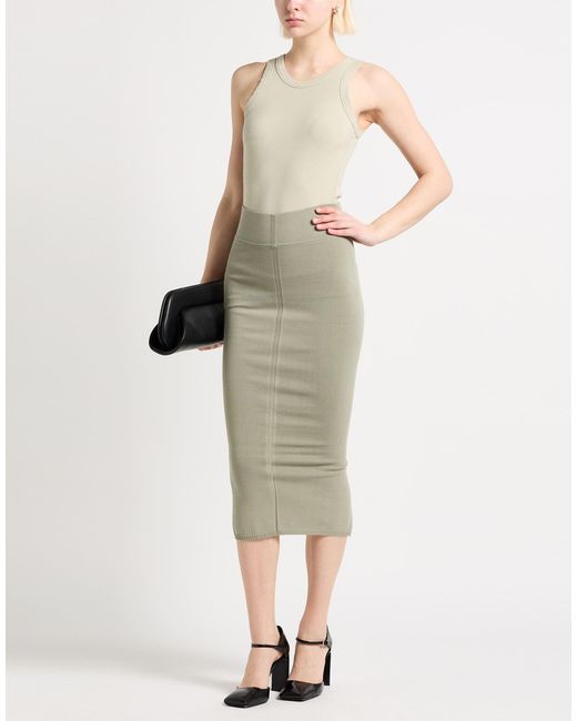 Rick Owens Green Midi Skirt