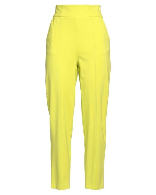 Manila Grace Yellow Pants Viscose, Polyamide, Elastane