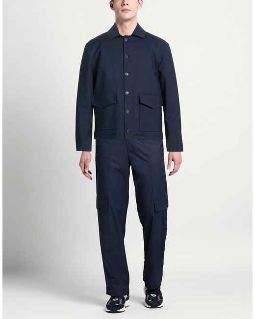 Exte Blue Jacket Cotton, Nylon, Elastane for men