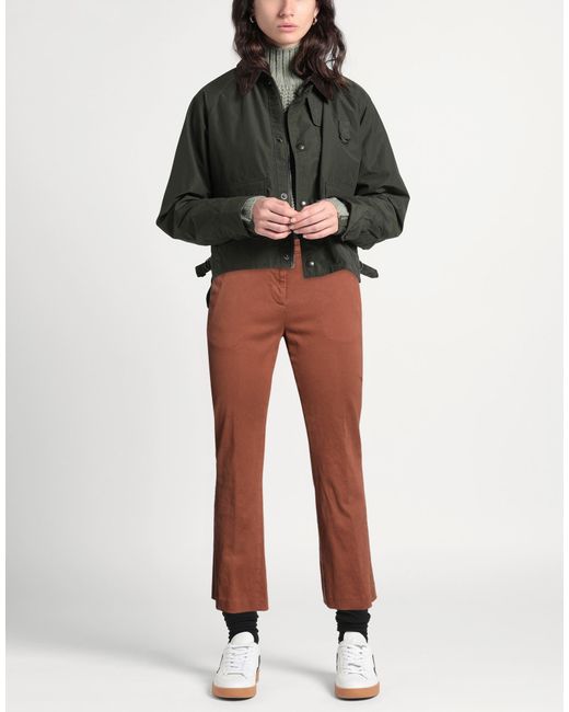 Douuod Brown Pants Cotton, Elastane