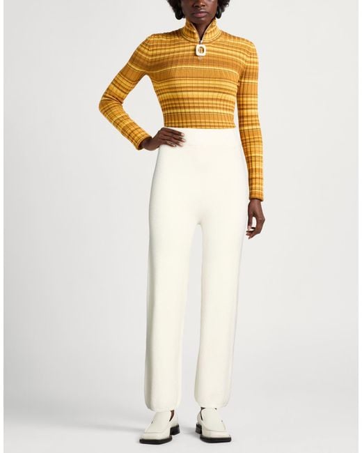 ViCOLO White Pants Viscose, Polyester, Polyamide