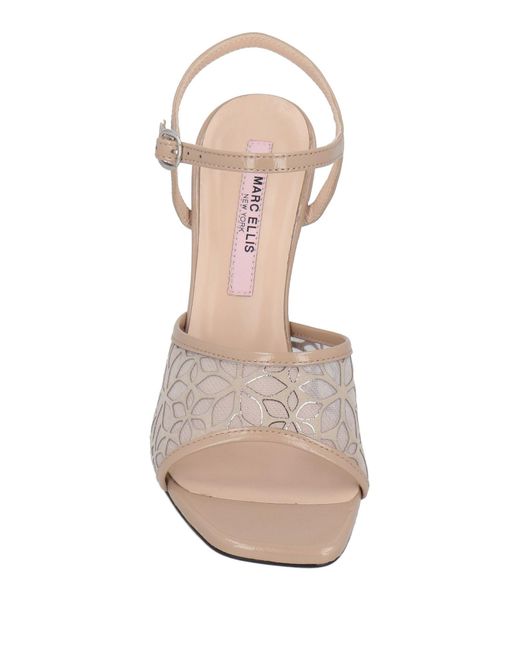 Marc Ellis White Sandals Leather, Textile Fibers