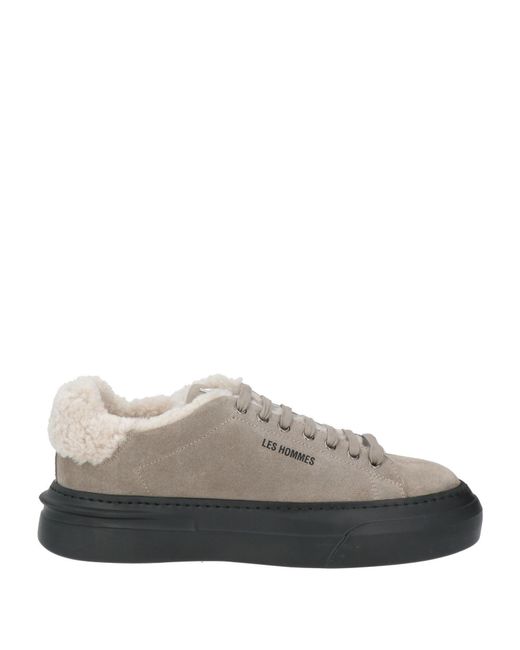 Les Hommes Gray Sneakers Leather for men