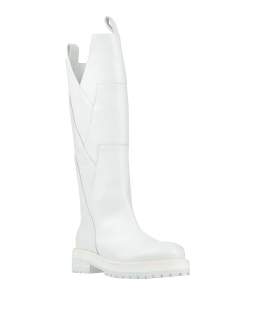 Dondup White Boot Leather