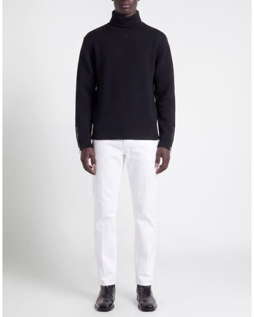 Courreges Blue Turtleneck Merino Wool, Polypropylene for men