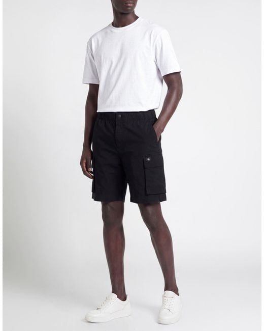 Calvin Klein Black Shorts & Bermuda Shorts Cotton, Elastane for men