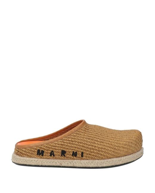 Marni Brown Camel Mules & Clogs Textile Fibers for men
