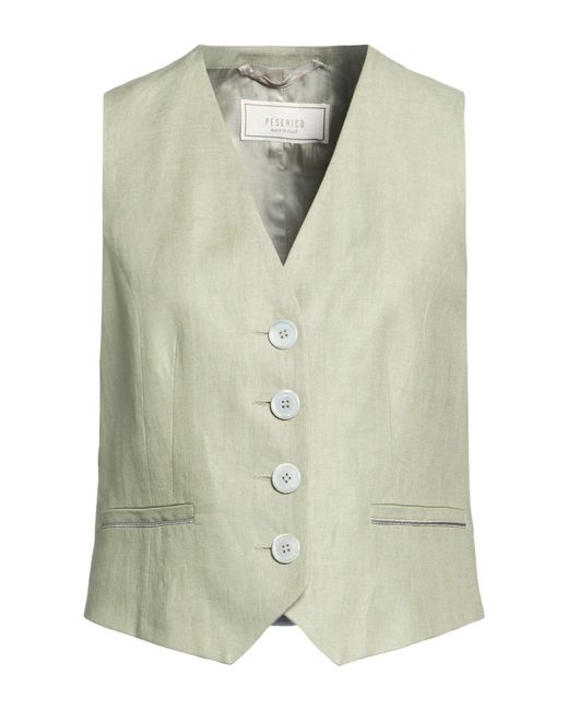 Peserico Green Tailored Vest Linen
