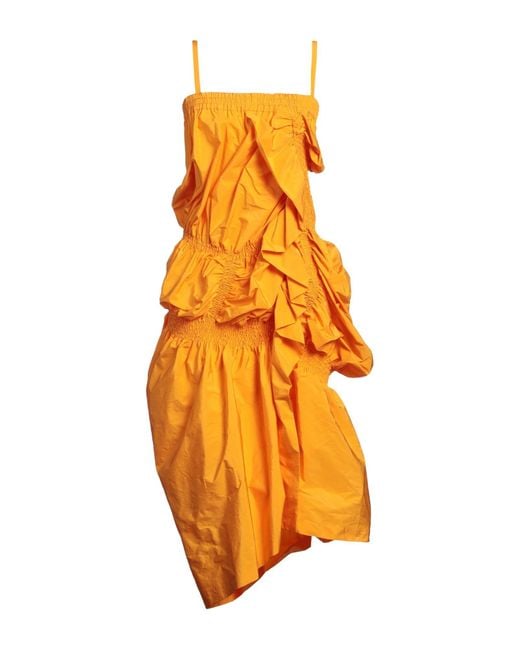 Dries Van Noten Orange Midi Dress