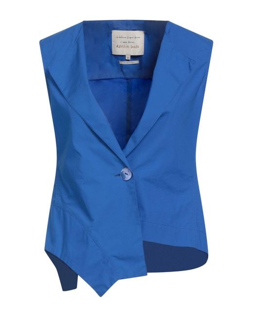 ALESSIA SANTI Blue Tailored Vest Cotton