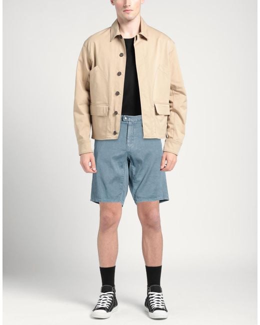 Tramarossa Blue Denim Shorts Linen, Cotton, Elastane for men