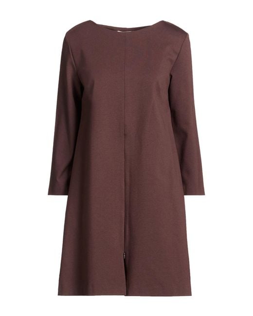 MEIMEIJ Brown Mini Dress Viscose, Polyamide, Elastane
