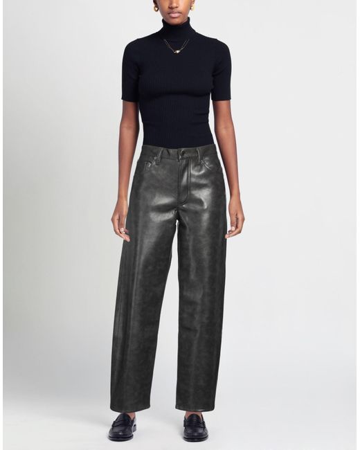 Agolde Gray Pants Recycled Leather, Polyurethane, Polyester
