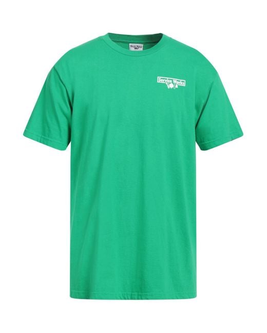 Service Works Green T-Shirt Cotton for men