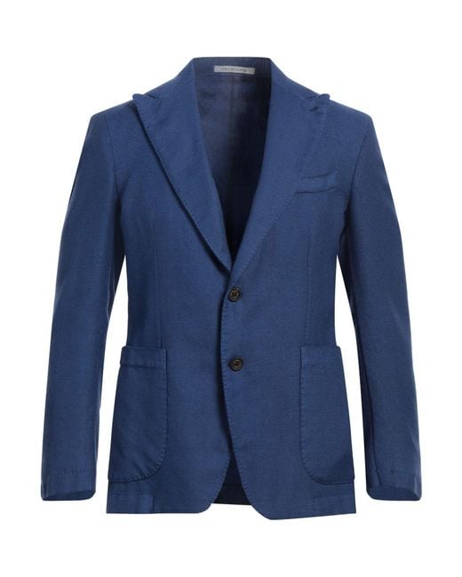Bagnoli Sartoria Napoli Blue Blazer Virgin Wool for men