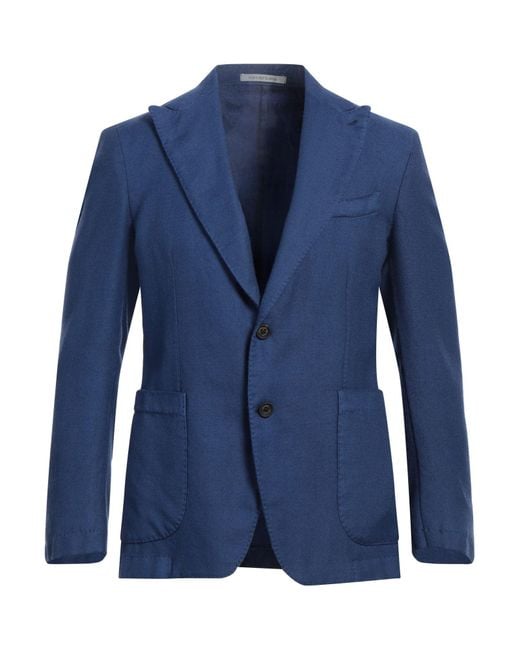 Bagnoli Sartoria Napoli Blue Blazer Virgin Wool for men