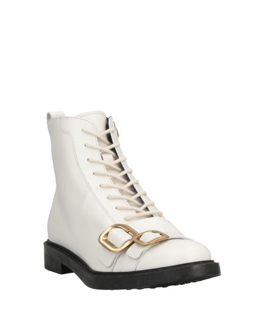 Tod's White Ankle Boots Leather
