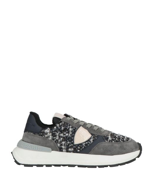 Philippe Model White Sneakers Leather, Textile Fibers