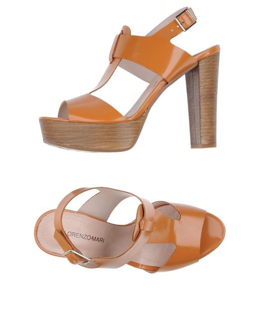 Lorenzo Mari Brown Sandals Textile Fibers