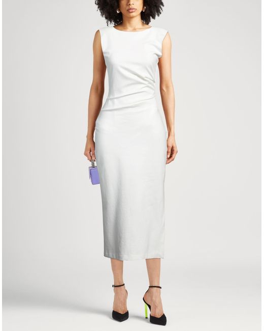 Caractere White Midi-Kleid