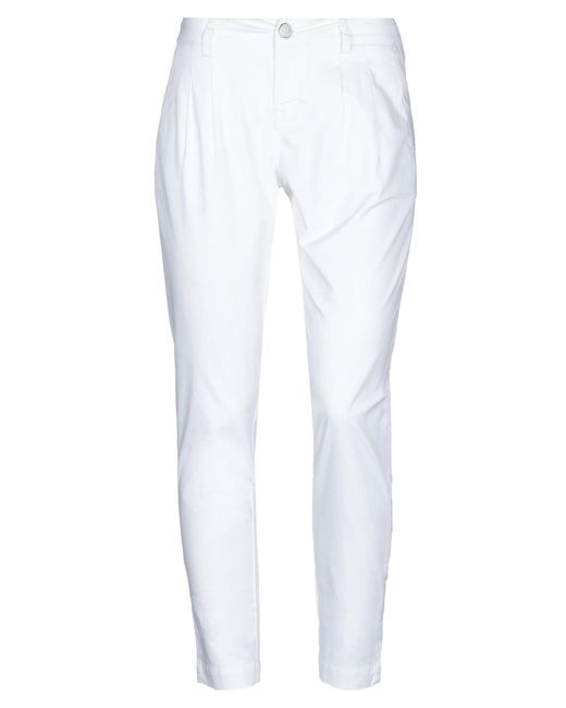 Jacob Coh?n White Pants Cotton, Elastane