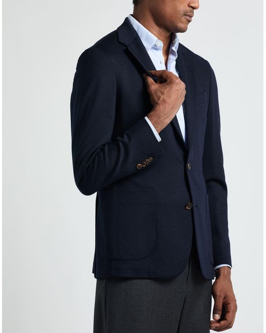 Hevò Blue Midnight Blazer Virgin Wool, Polyamide, Elastane for men