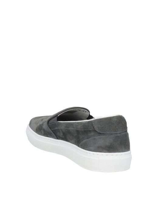 Doucal's Gray Charcoal Sneakers Leather for men