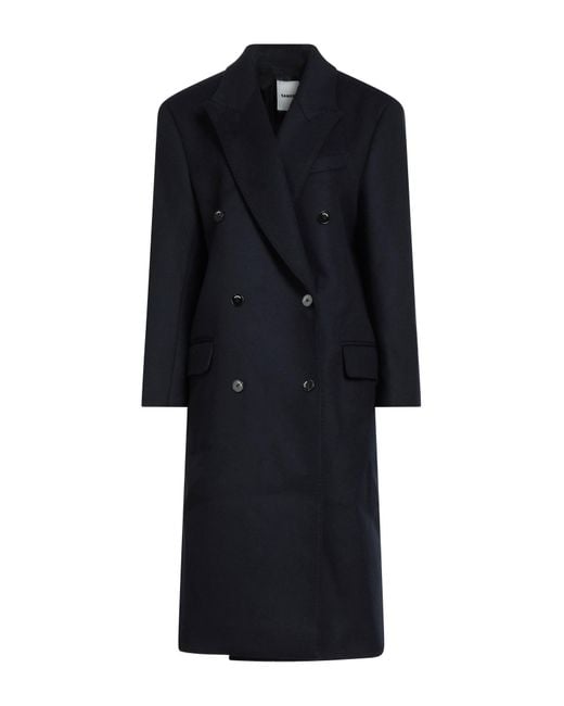 Sandro Black Midnight Coat Wool, Polyamide