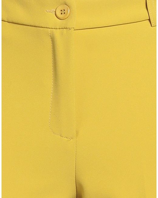White Wise Yellow Pants Polyester, Elastane