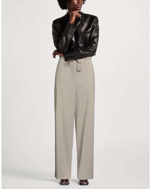 Hache Gray Pants Polyester, Virgin Wool, Elastane